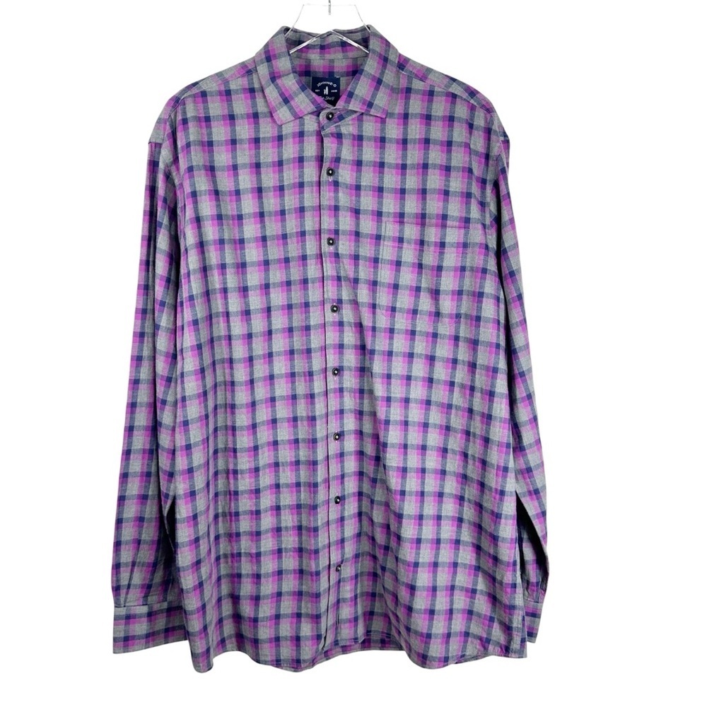 JOHNNIE-O Top Shelf Lexington Mulberry Plaid Long Sleeve Button Down Flannel XL